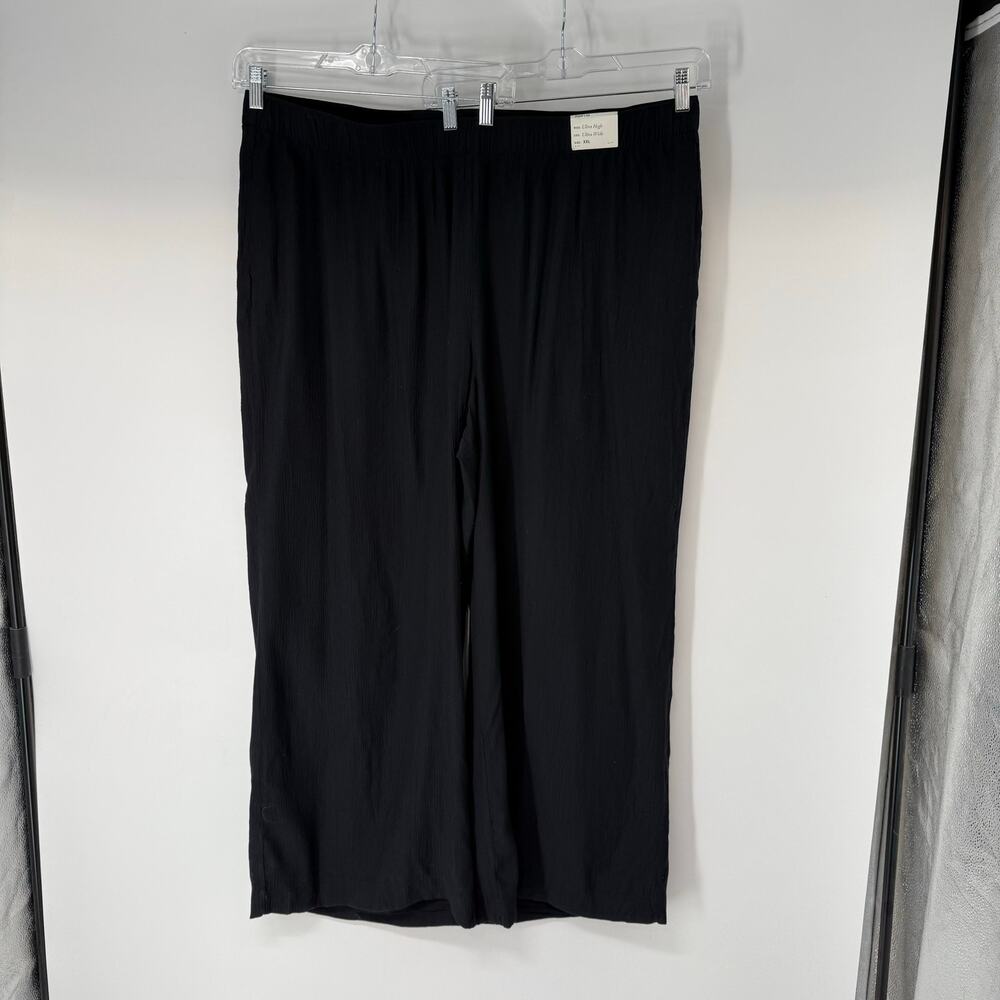 NWT Abercrombie & Fitch Ultra High Wide Leg Pants Women's Size XXL Black Woven